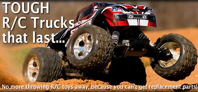TRAXXAS and Horizon brand hobby-grade RC truck and car parts and repairs.